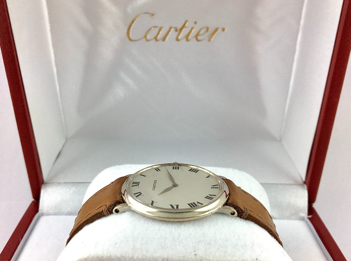 Cartier Louis White Gold Watch 2000s Mechanical Piaget Caliber With Box-photo-2