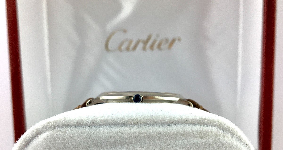 Montre Cartier Louis Or Blanc Années 2000 Mécanique Calibre Piaget Avec Ecrin-photo-5