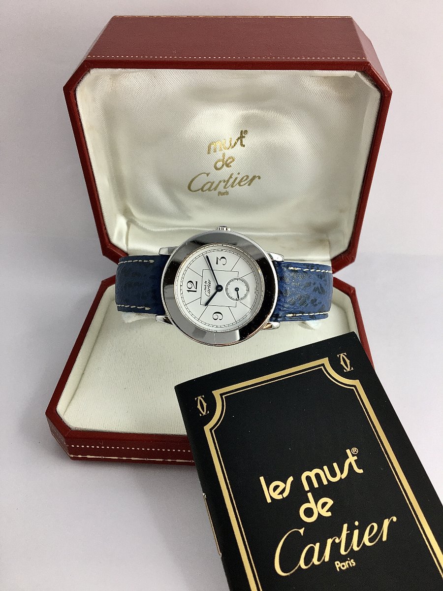 Montre Cartier Must De Cartier Ronde Mixte En Argent Rhodié, Année 2010, Quartz, Ecrin-photo-3