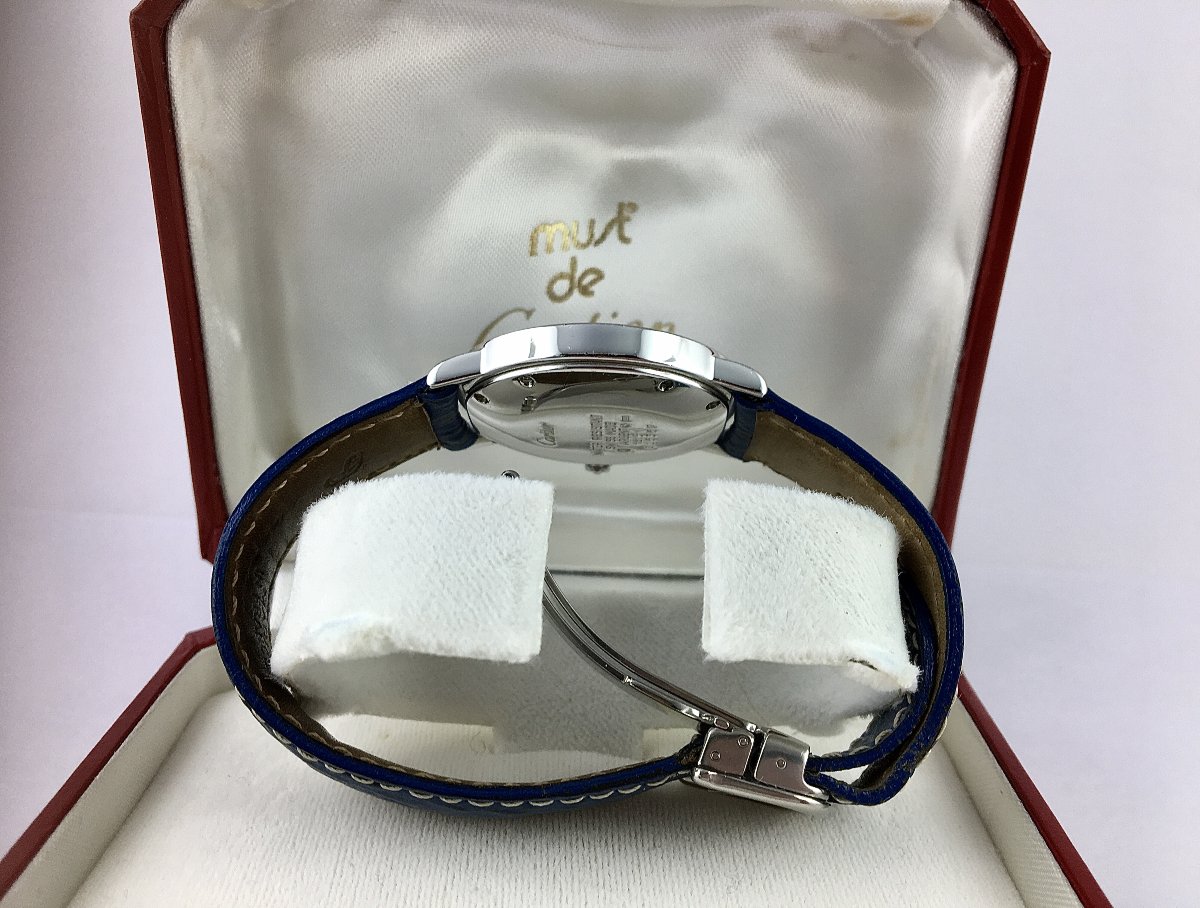 Montre Cartier Must De Cartier Ronde Mixte En Argent Rhodié, Année 2010, Quartz, Ecrin-photo-3