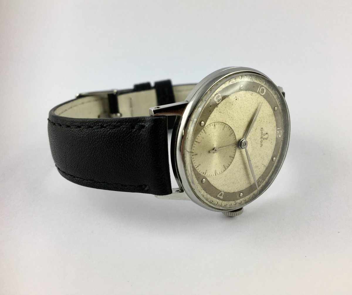 Montre Oméga De 1955, Mécanique, Acier Sur Cuir-photo-2