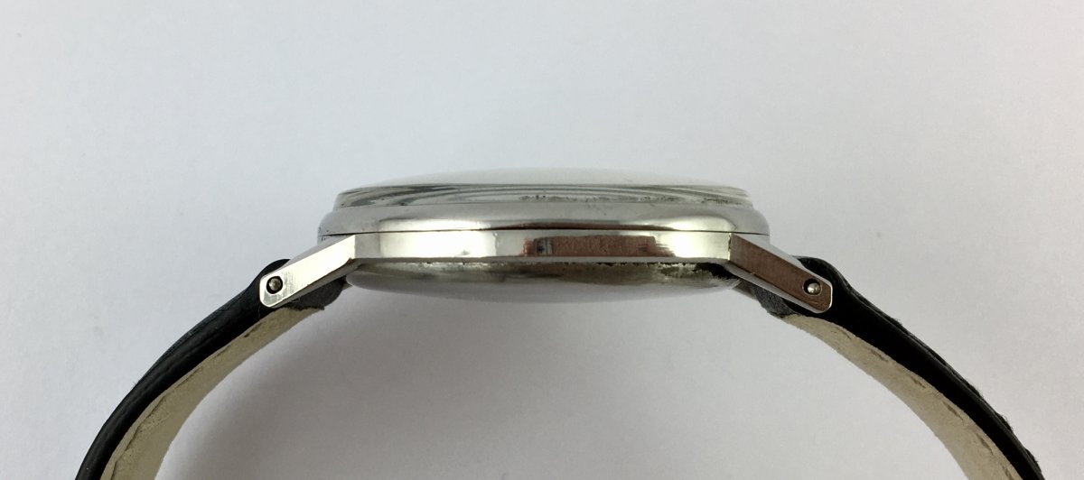 Montre Oméga De 1955, Mécanique, Acier Sur Cuir-photo-5