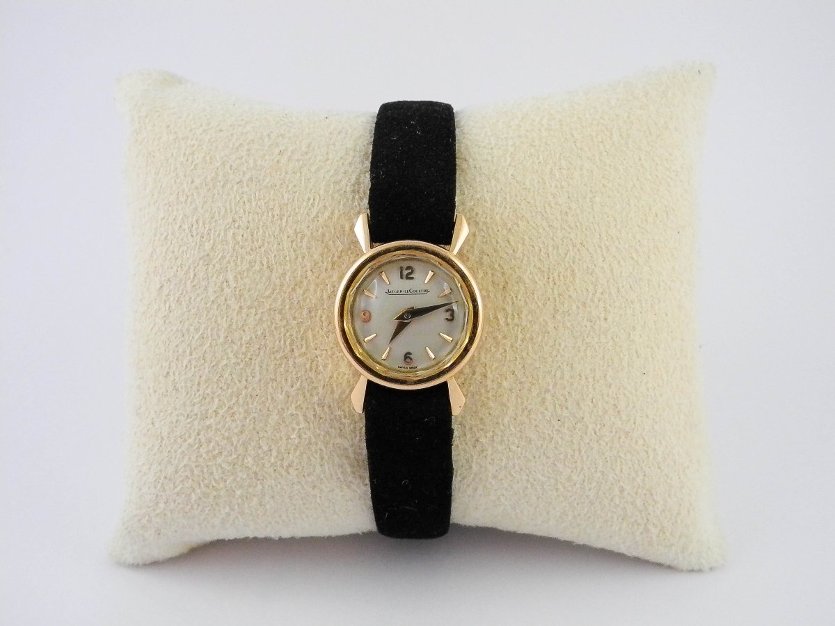 Jaeger Lecoultre Duoplan Ladies Watch 1950s Rose Gold Mechanical New In Stock-photo-2