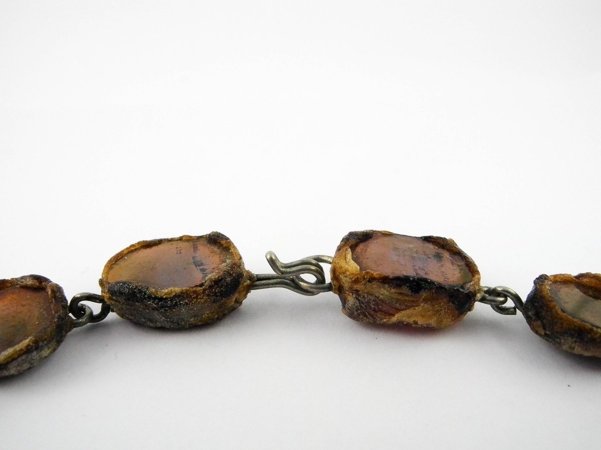 Collier attribué à Line Vautrin En Talosels Mordorés Et Résine sur Métal -photo-7