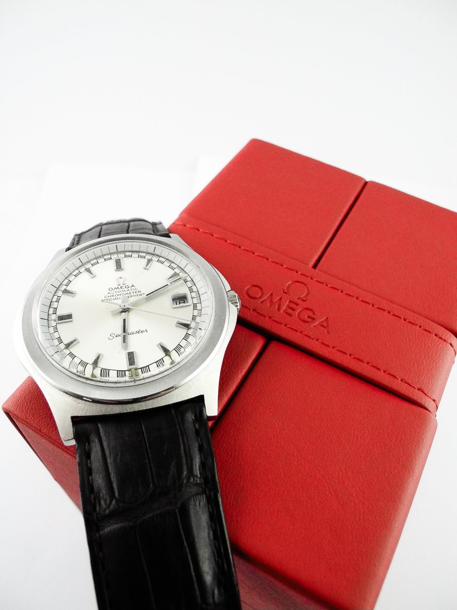 Omega Seamaster Automatic 1975 Chronometer Watch, Steel On Leather, Turtle Shape, Box -photo-1