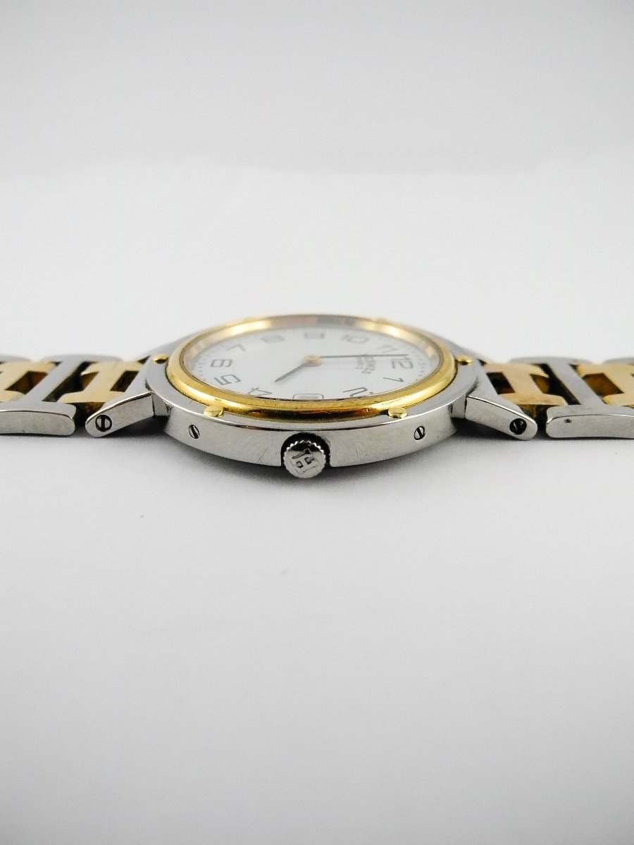 Montre Hermès Clipper Homme Ronde Bicolore Acier Sur Bracelet Bicolore Acier, Quartz Dato-photo-5