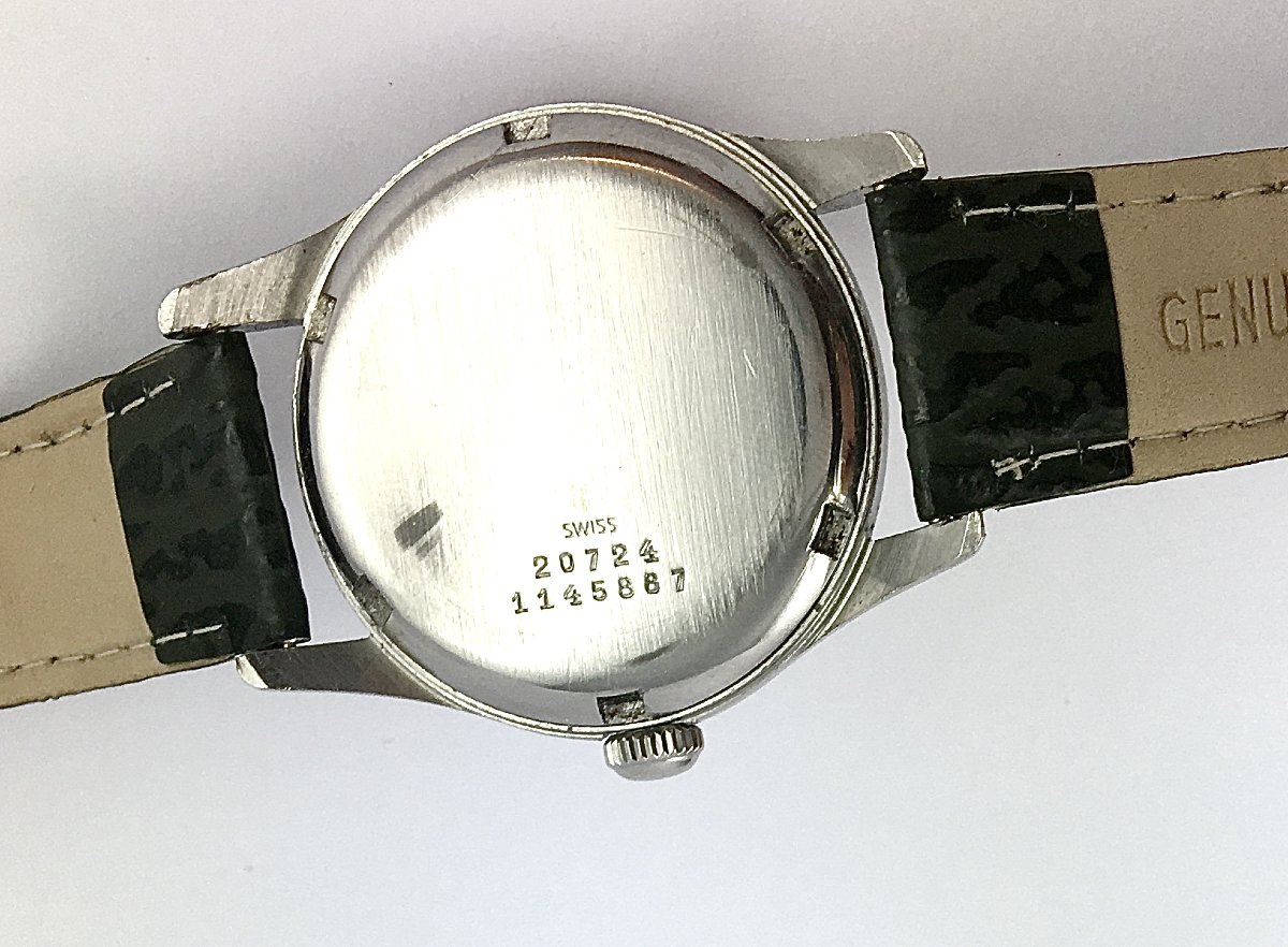 Montre Universal Genève Mécanique 1950 Acier Sur Cuir-photo-6