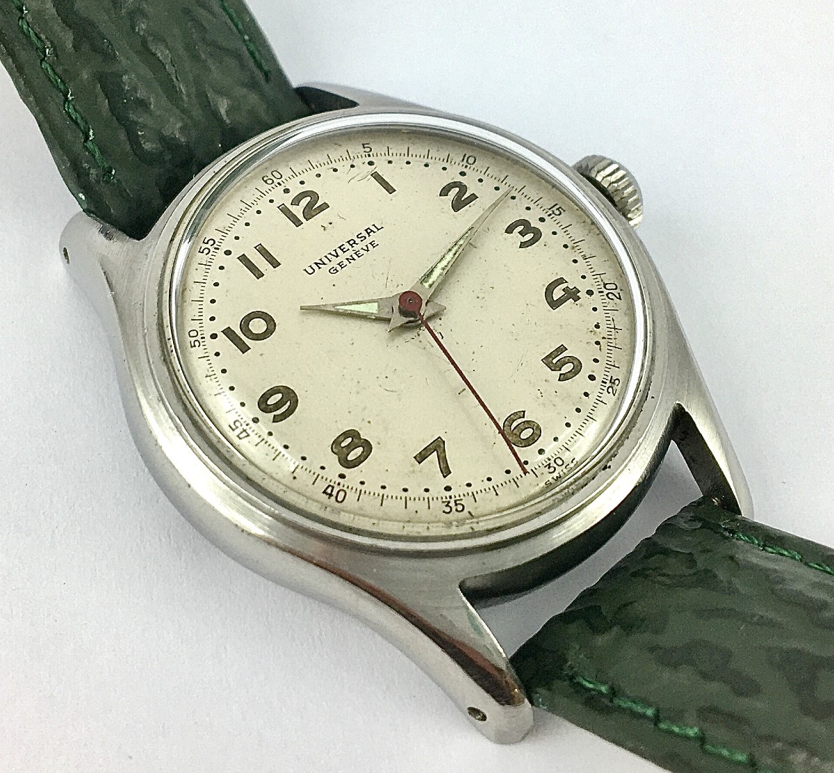 Montre Universal Genève Mécanique 1950 Acier Sur Cuir