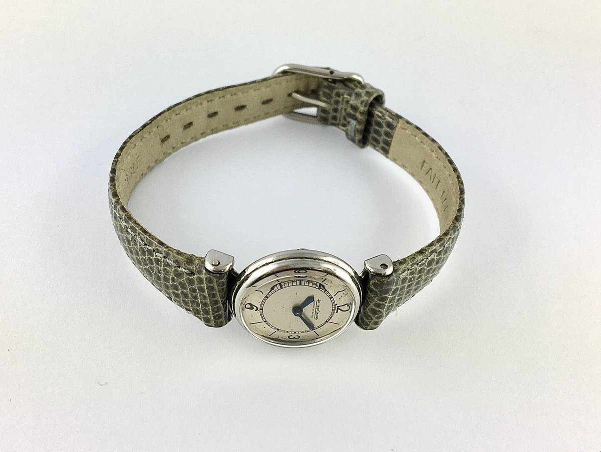 Montre Dame Jaeger Lecoultre Duoplan Petit Format Années 50 Mécanique Acier sur Cuir-photo-1