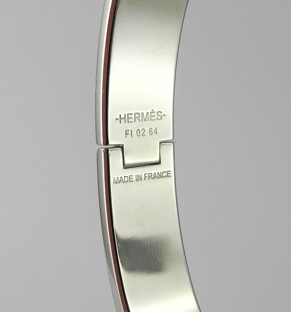 Bracelet Jonc Hermès Clic HH Email Noir Mat sur Acier, Boîte et Pochette-photo-7