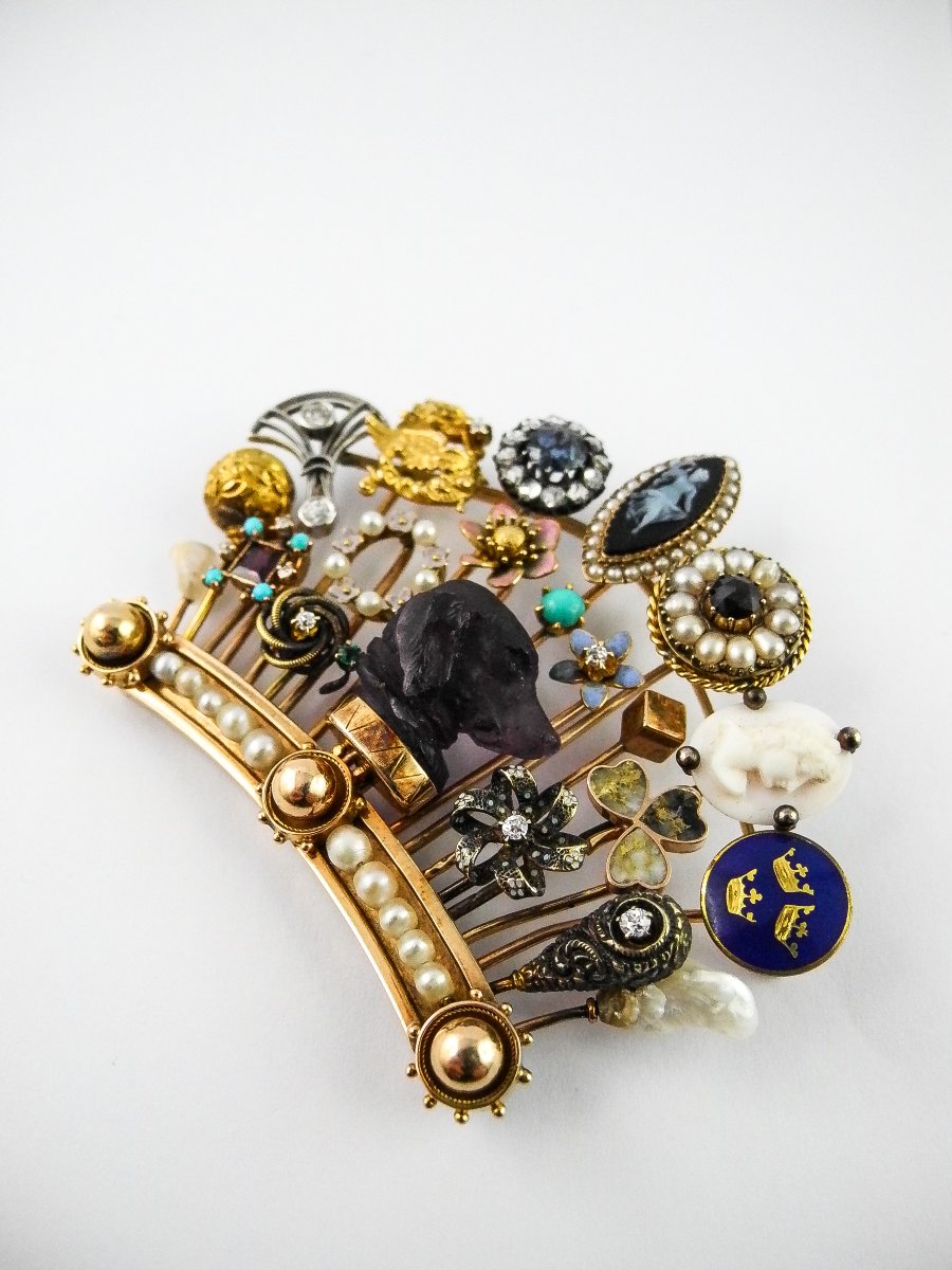 Elément de Peigne ou Broche Composition d'Épingles de Cravate -photo-2