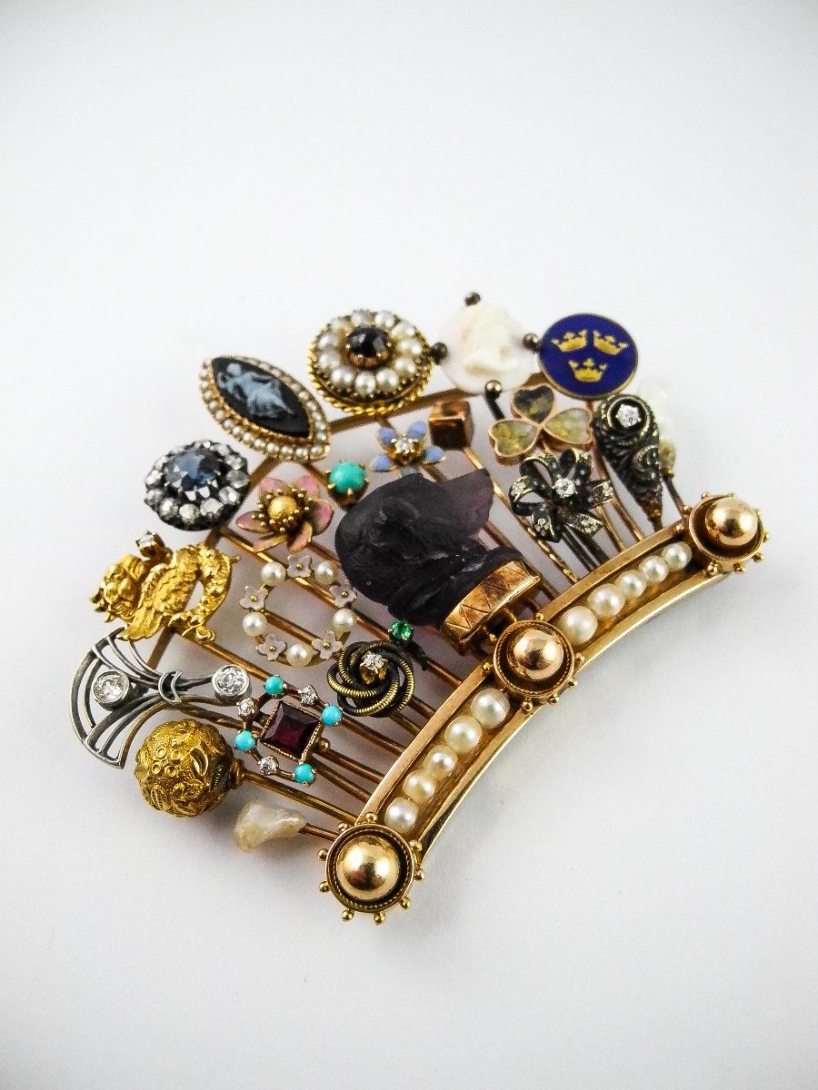 Elément de Peigne ou Broche Composition d'Épingles de Cravate -photo-2