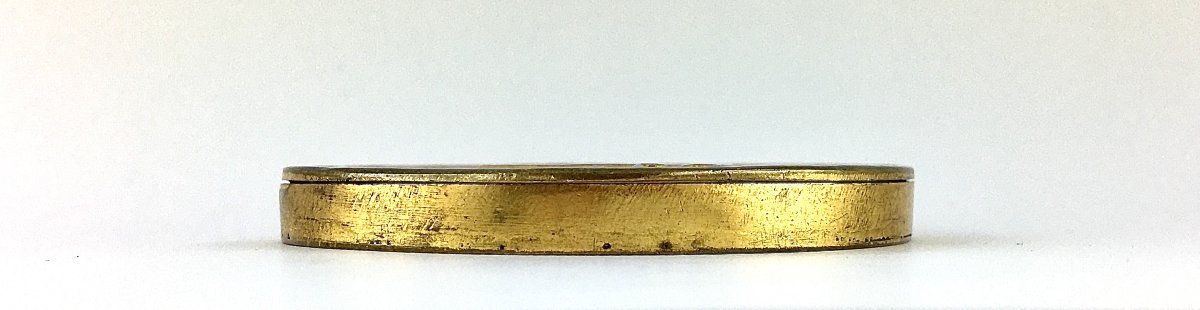 Moses Powder Compact, Crossing The Desert, By Line Vautrin, In Gilded Bronze Circa 1950-photo-3