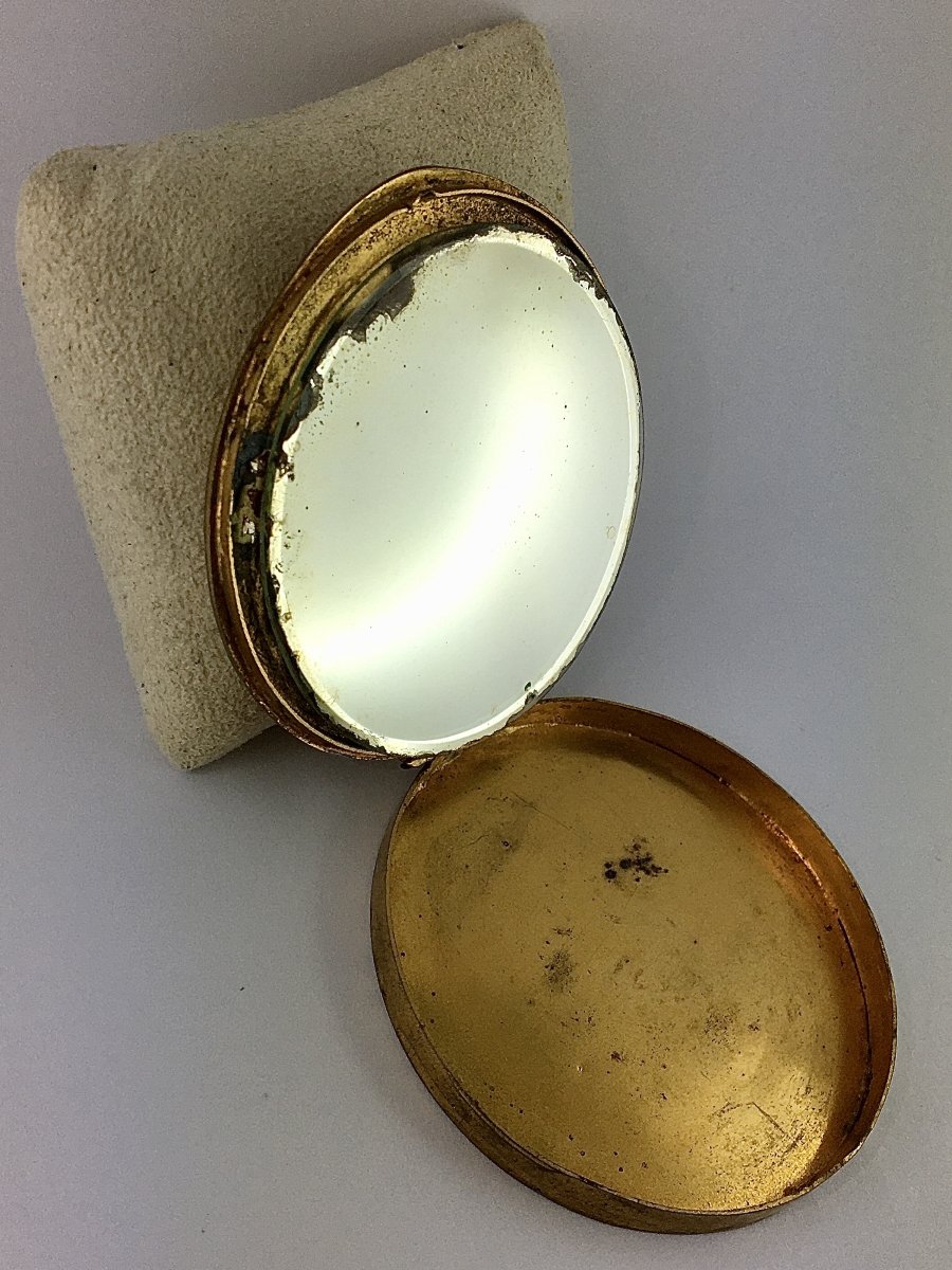 Moses Powder Compact, Crossing The Desert, By Line Vautrin, In Gilded Bronze Circa 1950-photo-4