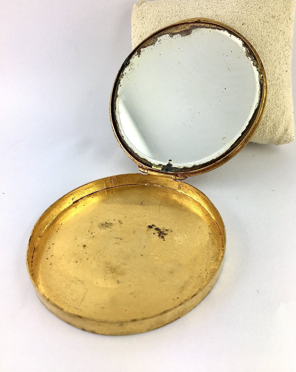 Moses Powder Compact, Crossing The Desert, By Line Vautrin, In Gilded Bronze Circa 1950-photo-5