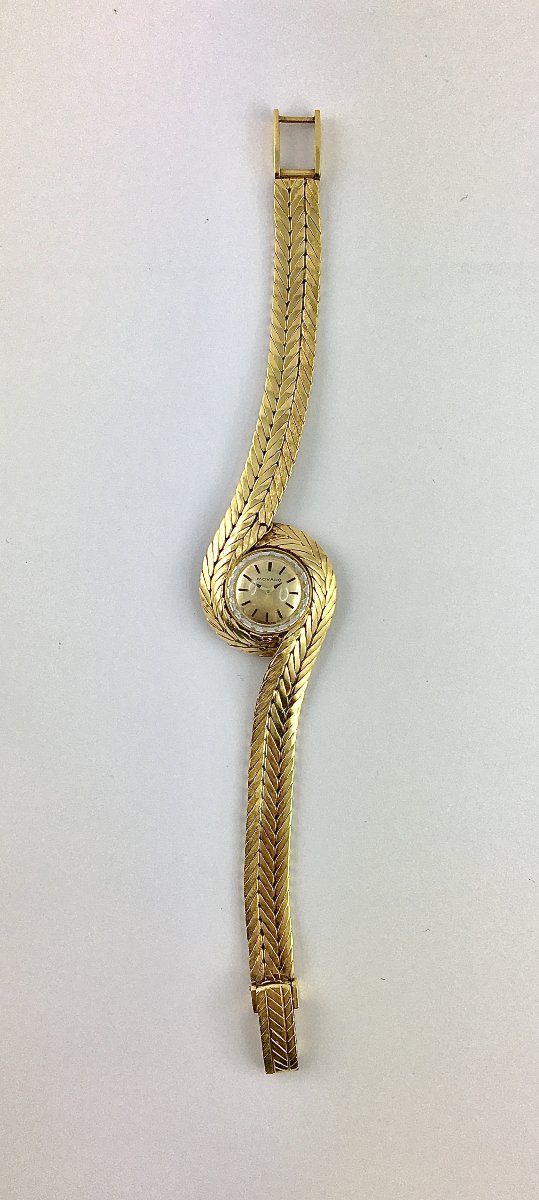 Movado Yellow Gold Tourbillon Jewelry Watch, 1950s Style, Mechanical-photo-3