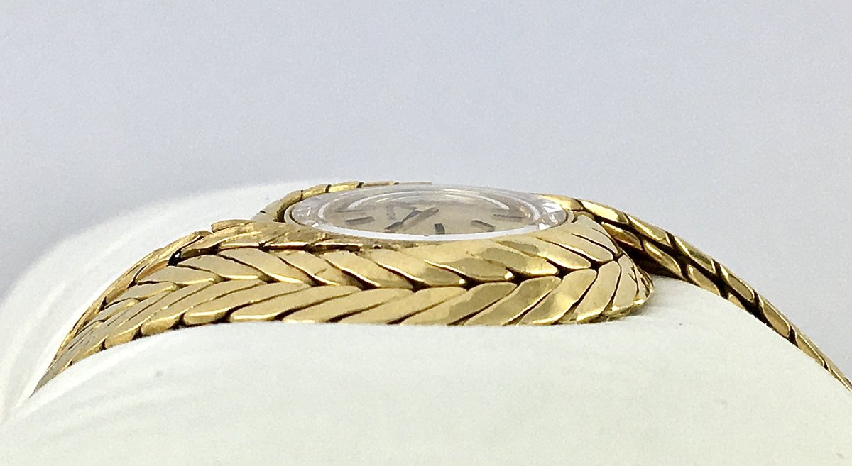 Movado Yellow Gold Tourbillon Jewelry Watch, 1950s Style, Mechanical-photo-4