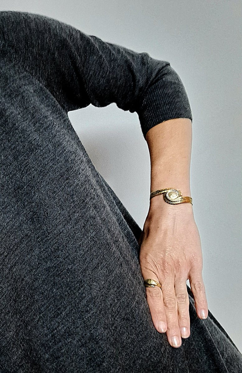 Movado Yellow Gold Tourbillon Jewelry Watch, 1950s Style, Mechanical-photo-8