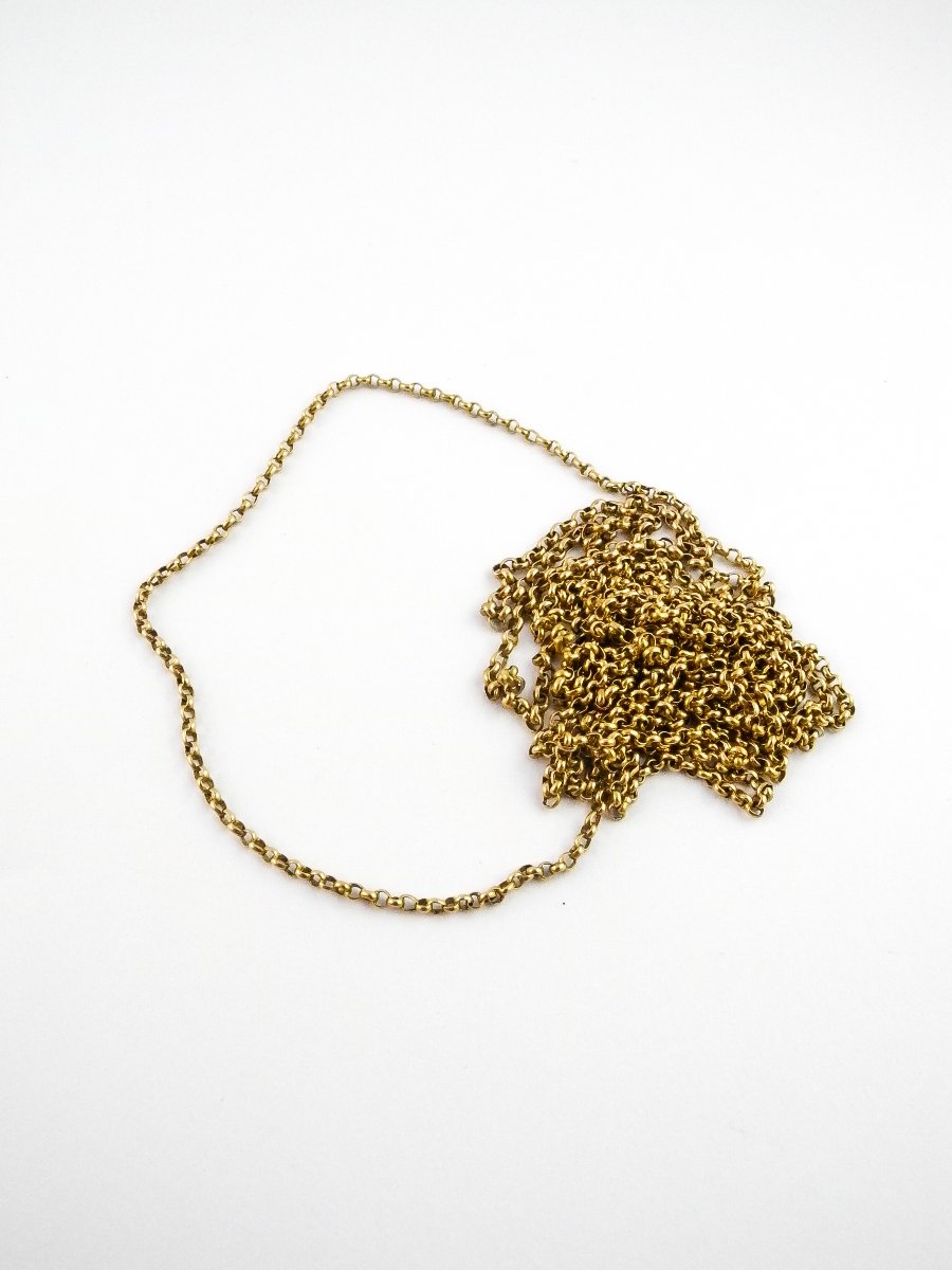 Sautoir en Or Jaune 18K maille jaseron-photo-1