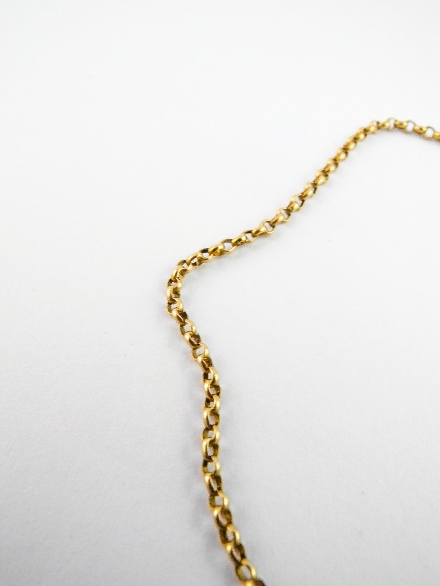 Sautoir en Or Jaune 18K maille jaseron-photo-2