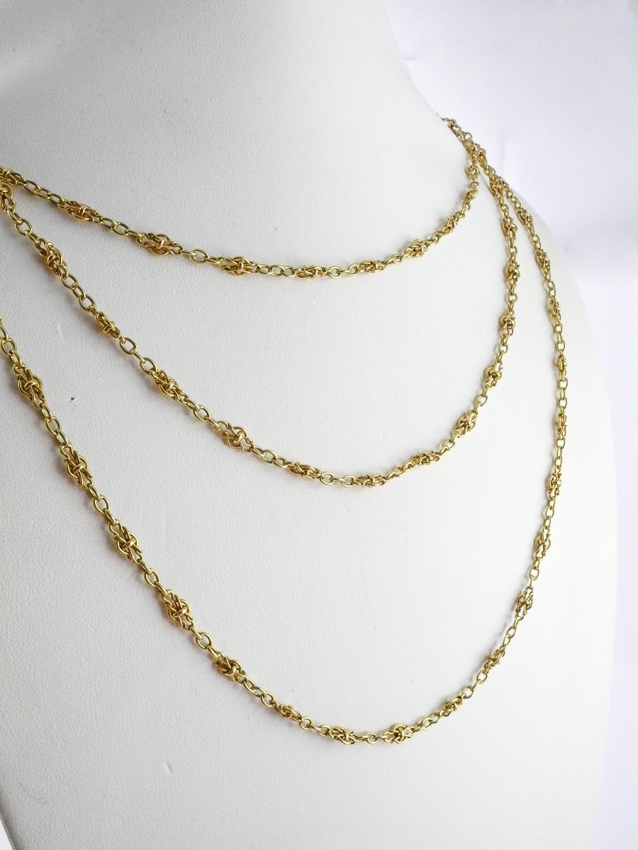 Sautoir Ancien en Or Jaune 18K-photo-2