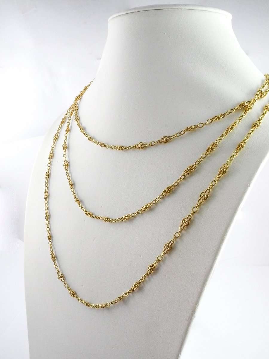 Sautoir Ancien en Or Jaune 18K-photo-3