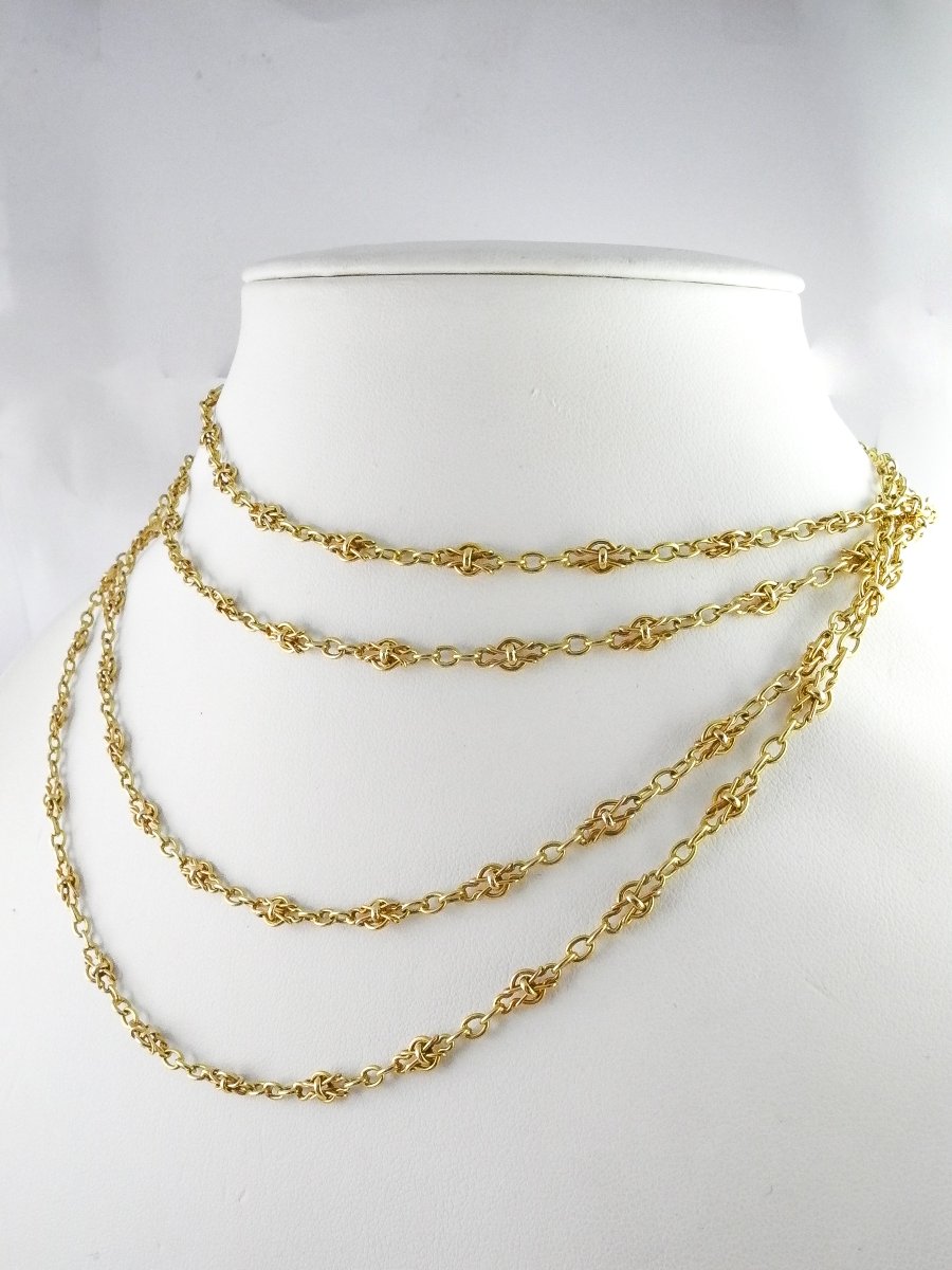 Sautoir Ancien en Or Jaune 18K-photo-4