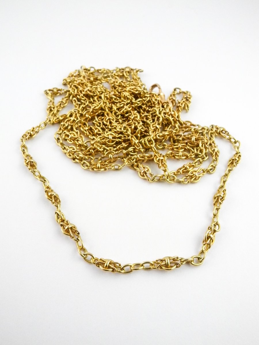 Sautoir Ancien en Or Jaune 18K-photo-3