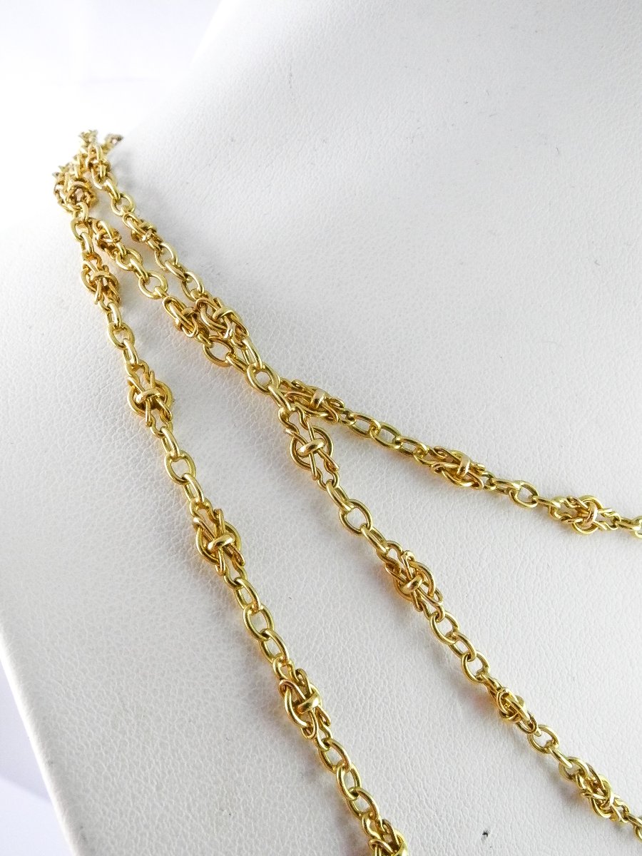 Sautoir Ancien en Or Jaune 18K-photo-6