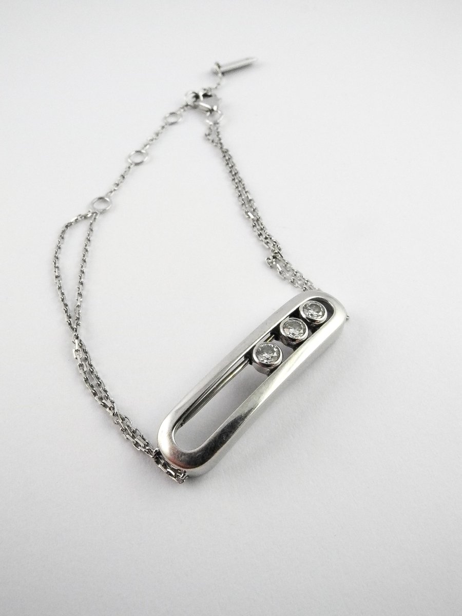 Bracelet Messika Move Classique en Or Blanc 18K & Diamants Coulissants-photo-2