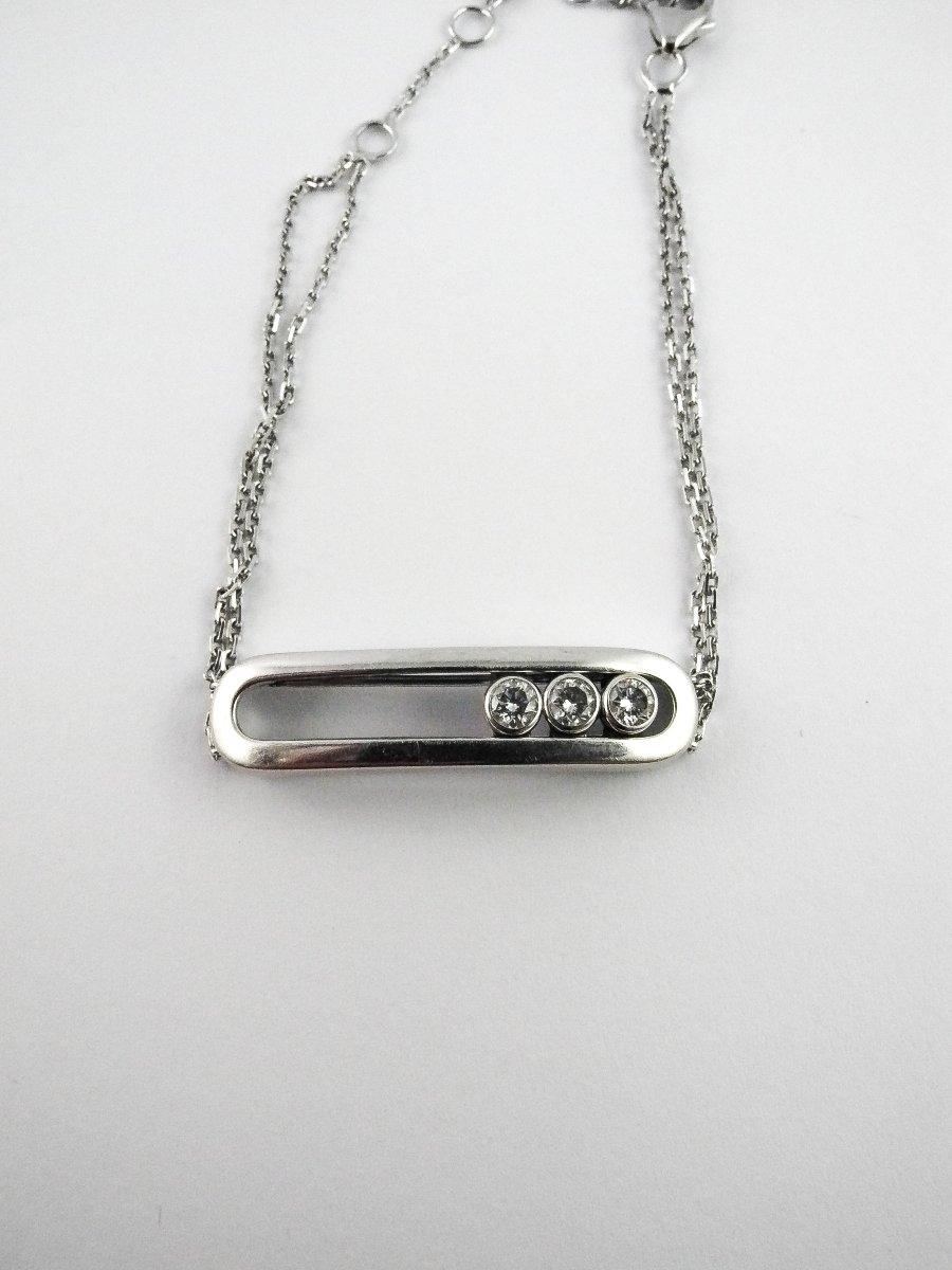 Bracelet Messika Move Classique en Or Blanc 18K & Diamants Coulissants-photo-3