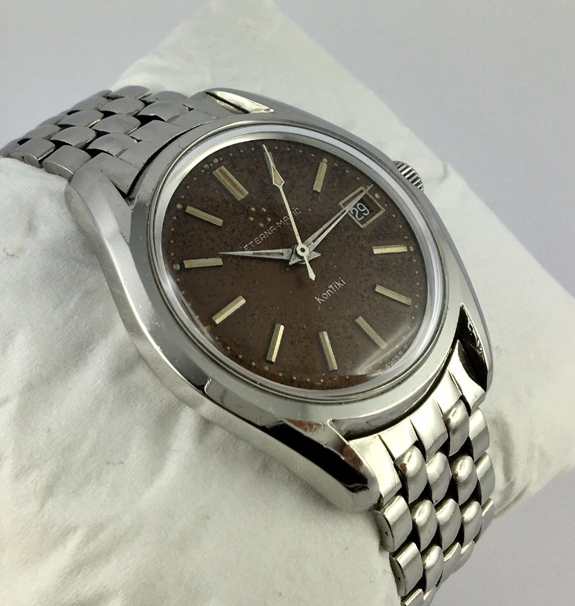 Eterna Kontiki Automatic Watch, Year 65, Steel, Brown Dial-photo-3