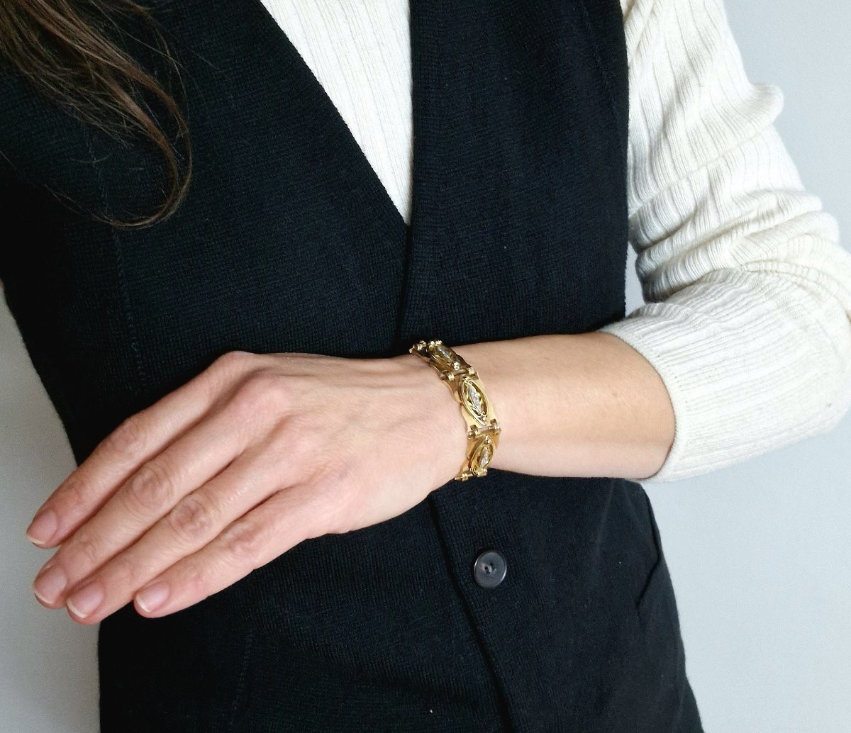 Jean Després Bracelet, 1940s, Yellow And Rose Gold, Diamonds-photo-8