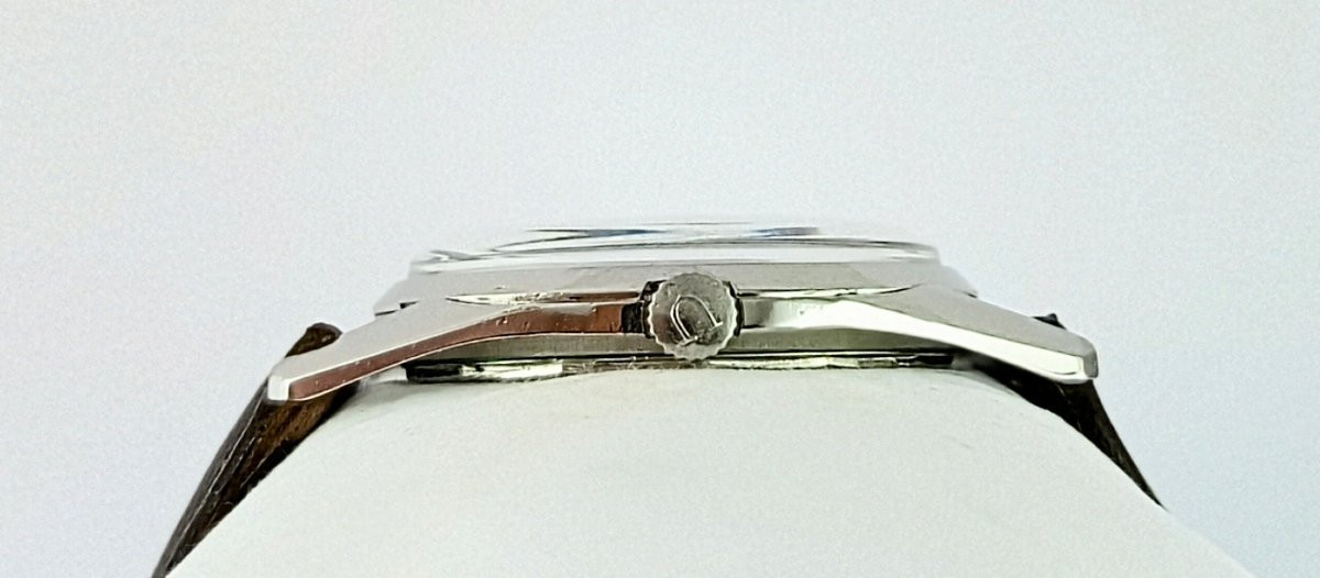 Universal Polerouter Jet Micro Rotor Automatic Watch 1955 Black Dial Steel On Leather-photo-3