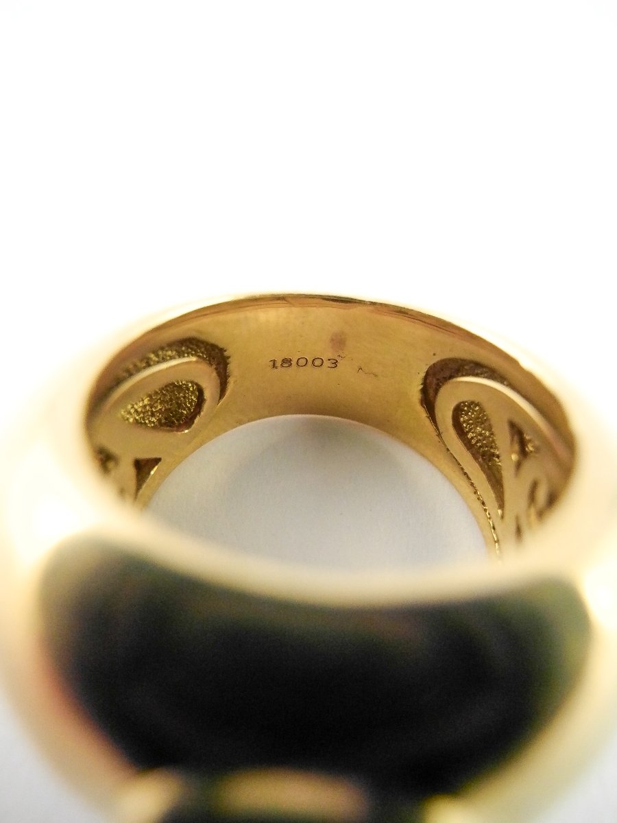 Bague Poiray Jonc Boule Iolite Sur Or Jaune-photo-1