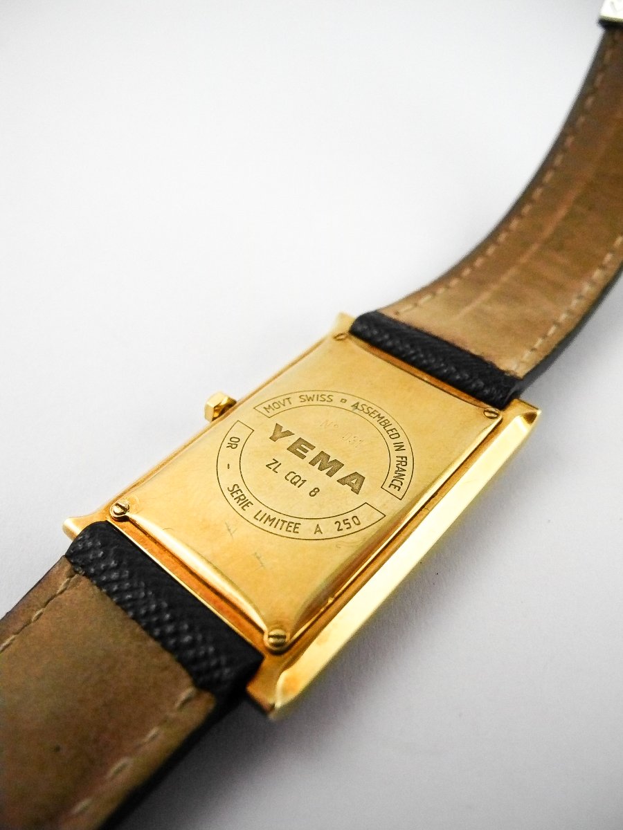 Montre Yema Modèle Paris, Vintage Années 80, Or Jaune Sur Cuir, Quartz-photo-6