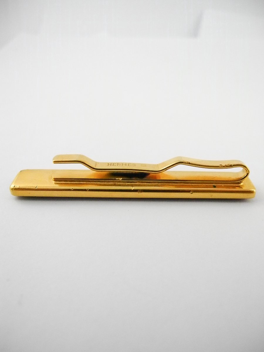Hermès Tie Clip, Enamel, Nautical Motif, Anchors And Ropes On Gold-plated Metal-photo-7