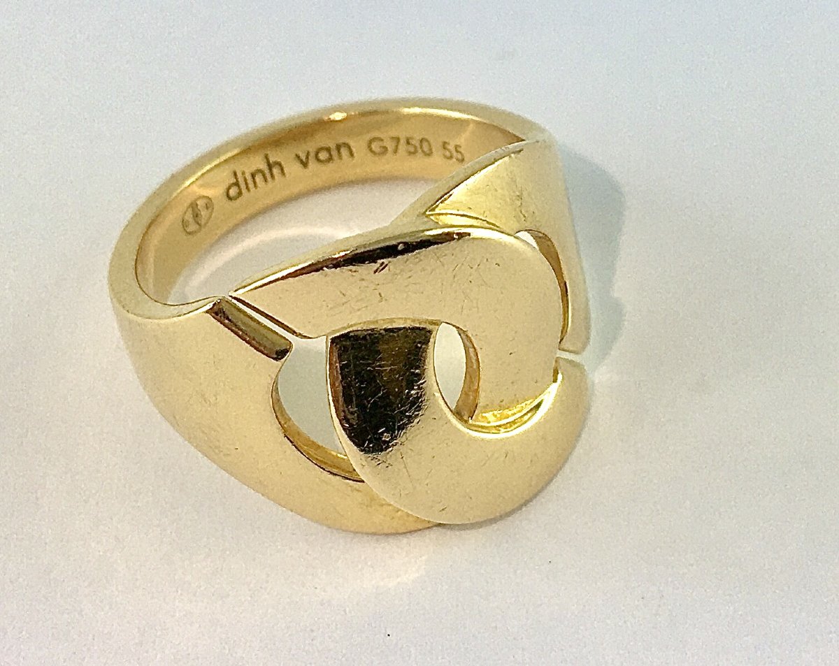 Dinh Van Large Handcuff Ring In Yellow Gold -photo-3