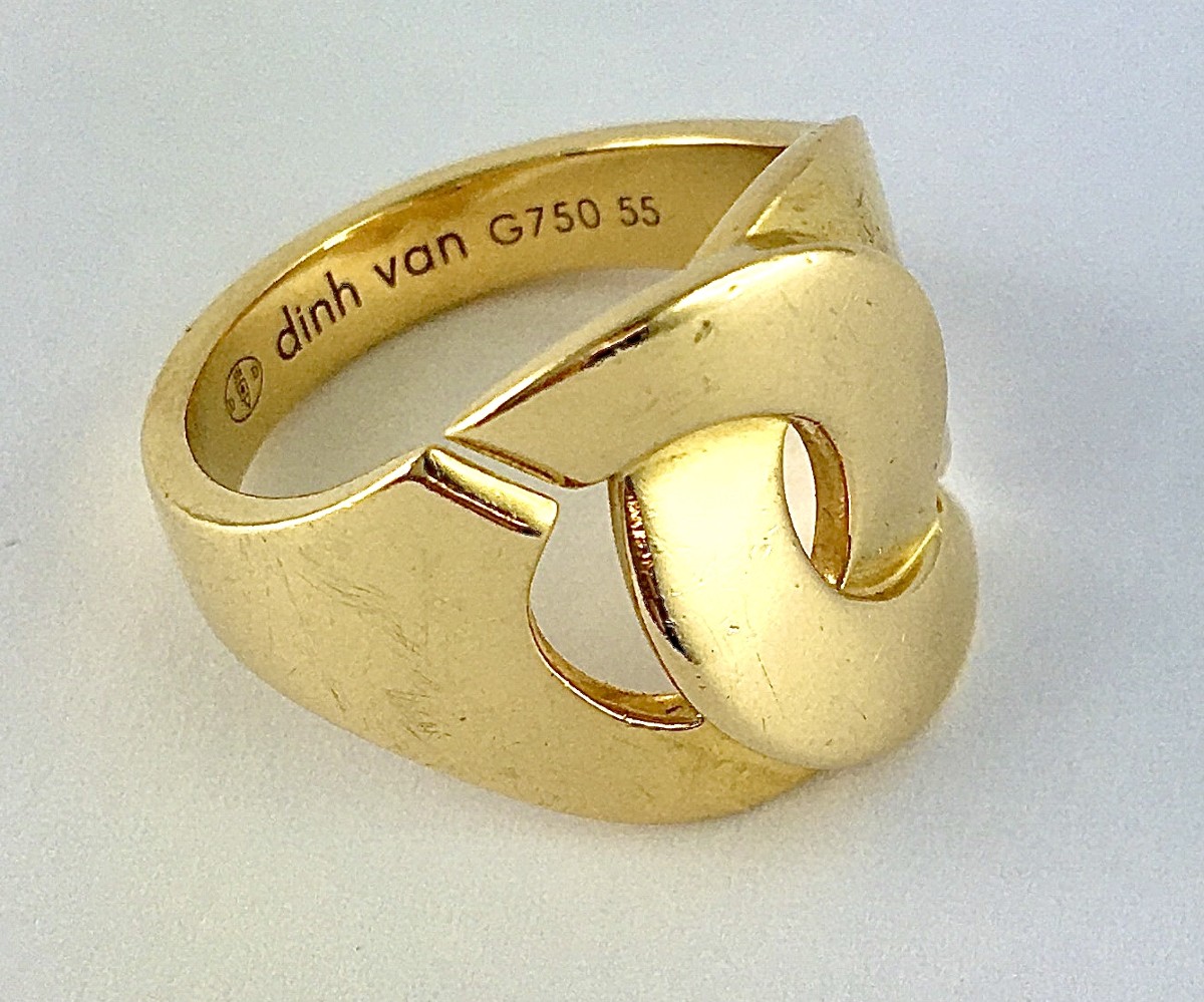 Dinh Van Large Handcuff Ring In Yellow Gold 