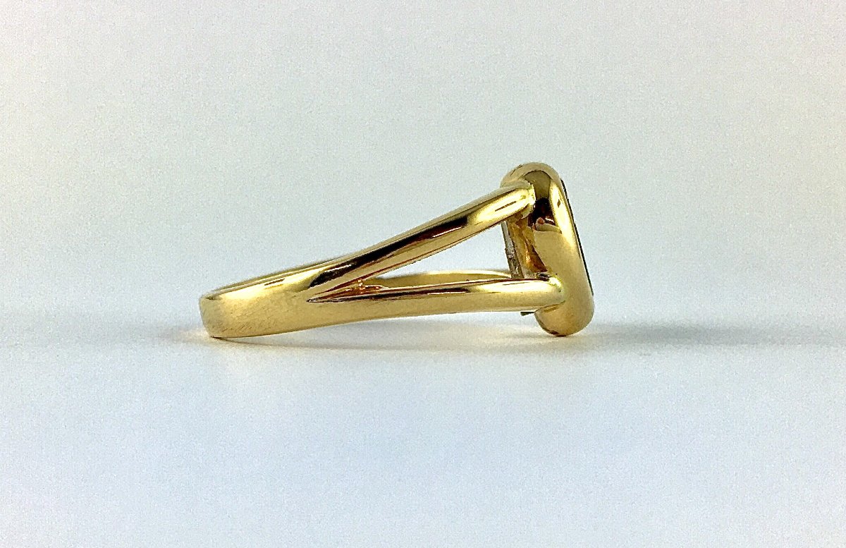 Chopard Happy Diamond Heart Ring In Yellow Gold And Moving Diamonds-photo-3