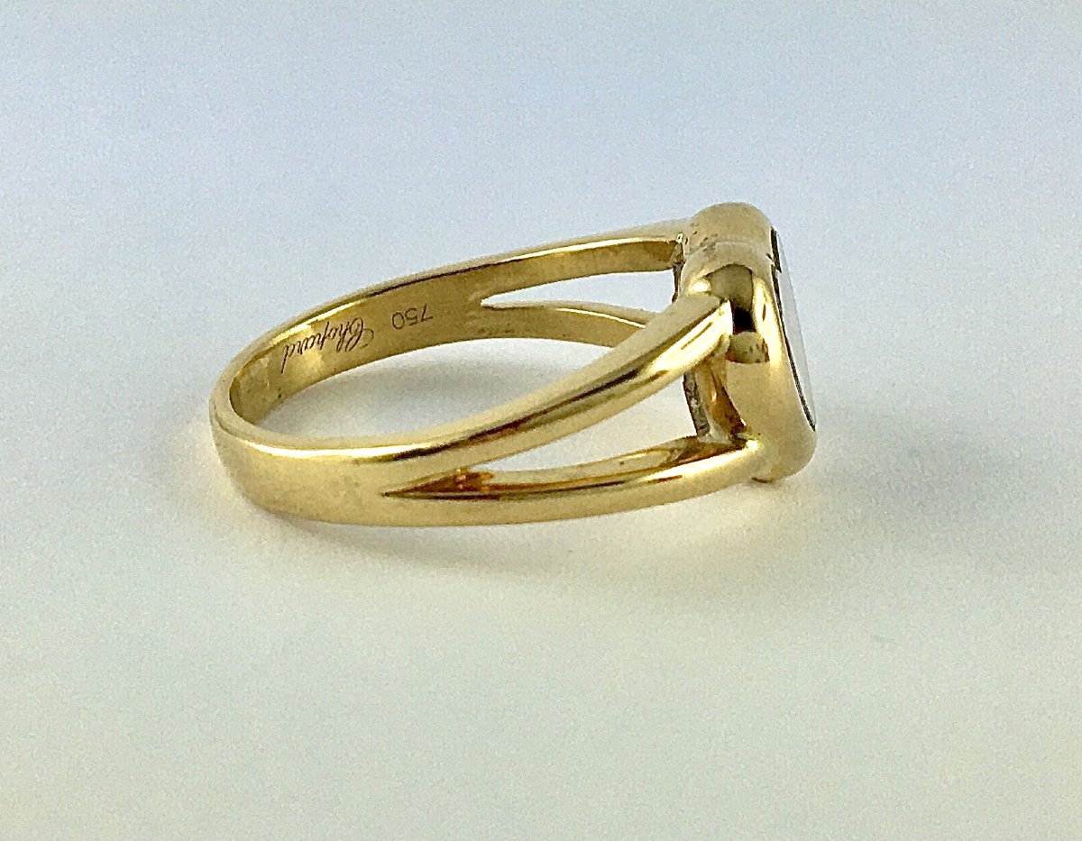 Chopard Happy Diamond Heart Ring In Yellow Gold And Moving Diamonds-photo-4