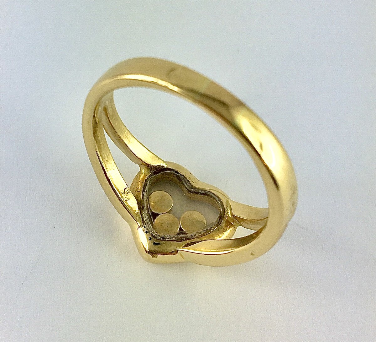 Chopard Happy Diamond Heart Ring In Yellow Gold And Moving Diamonds-photo-7
