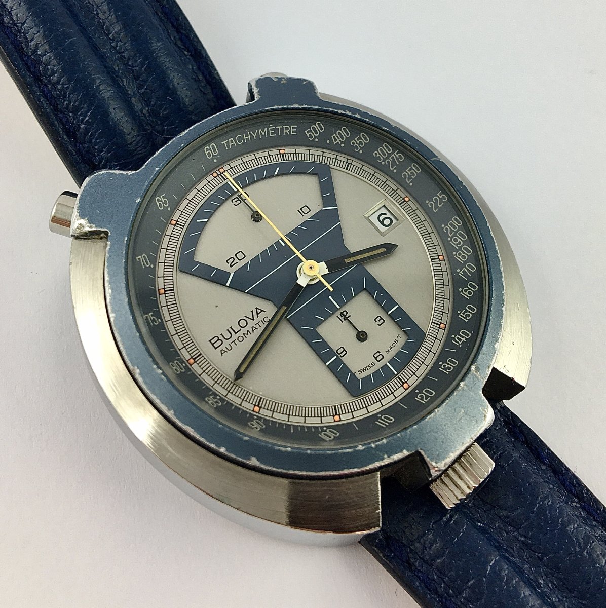 Bulova Parking Meter Bullhead Automatic Chronograph Micro Rotor Watch 1973 -photo-3