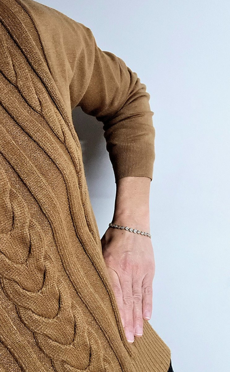 Bracelet Ligne Diamants Sertis Clos sur Or Jaune -photo-8