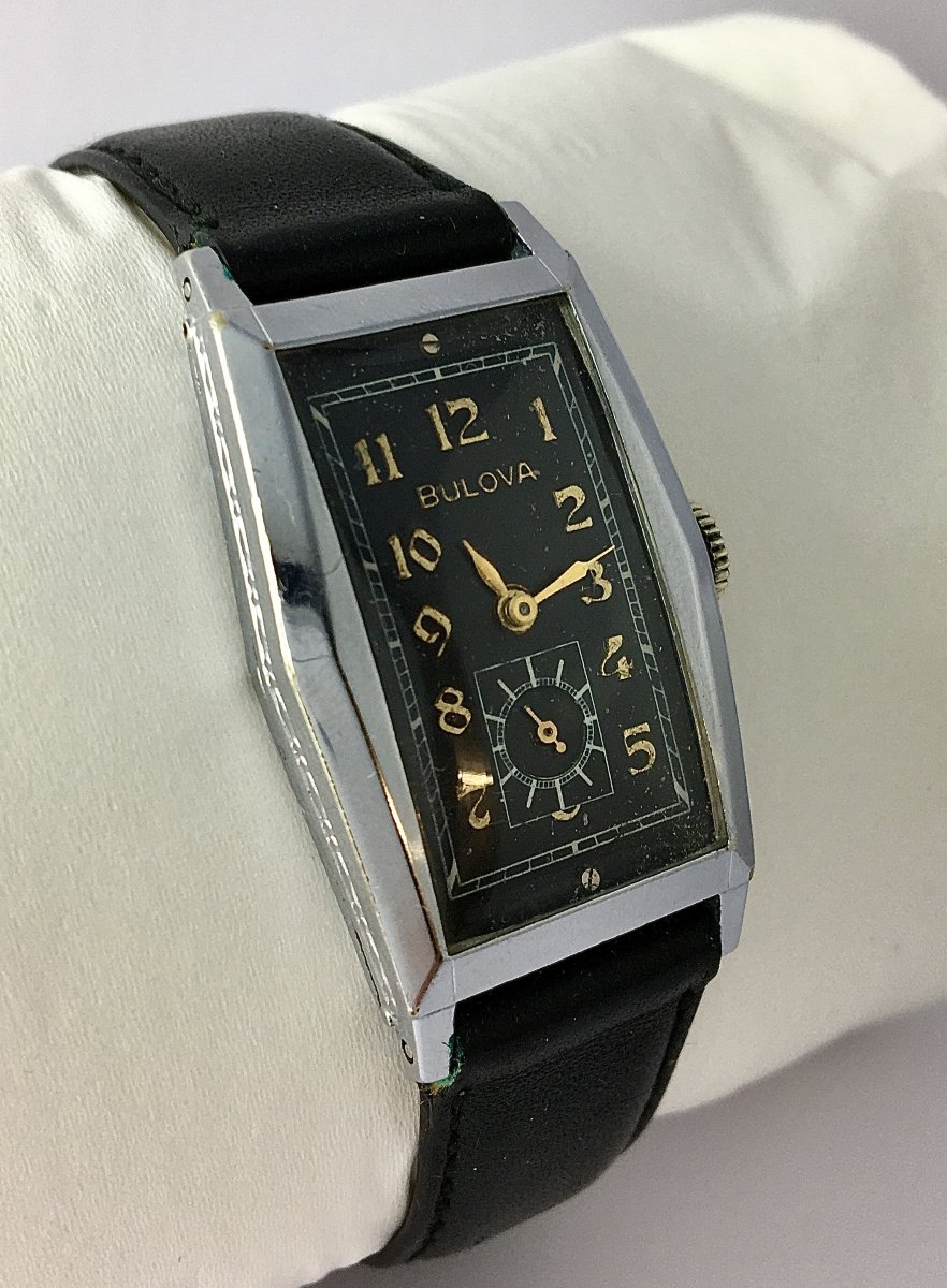 Montre Bulova Art Déco Années 40 Acier Mécanique Manuelle-photo-2