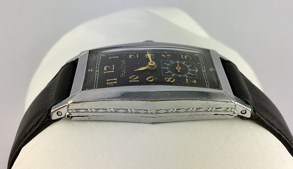 Montre Bulova Art Déco Années 40 Acier Mécanique Manuelle-photo-4
