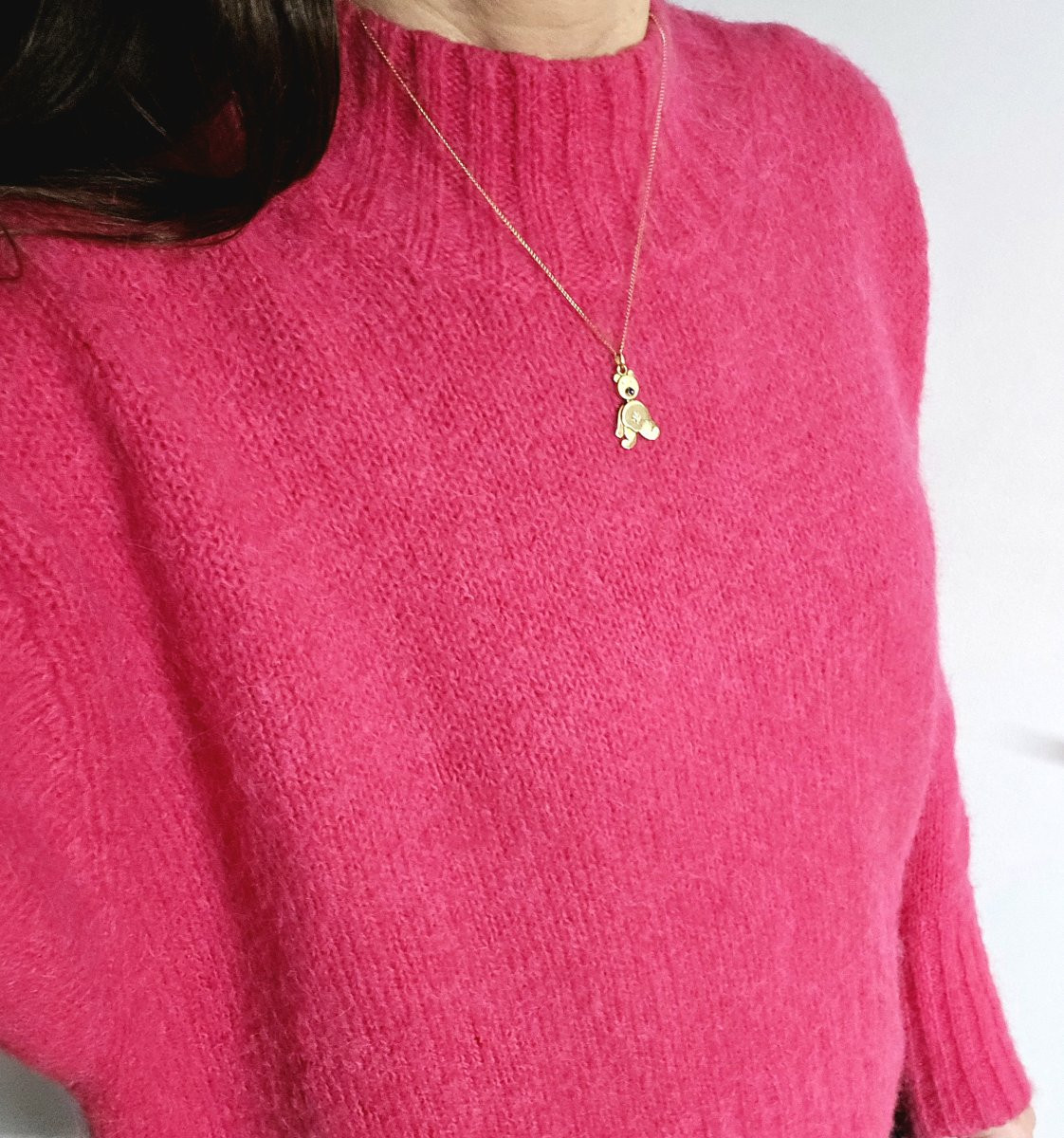 Articulated Teddy Bear Pendant, Sapphire And Diamond On Yellow Gold-photo-8