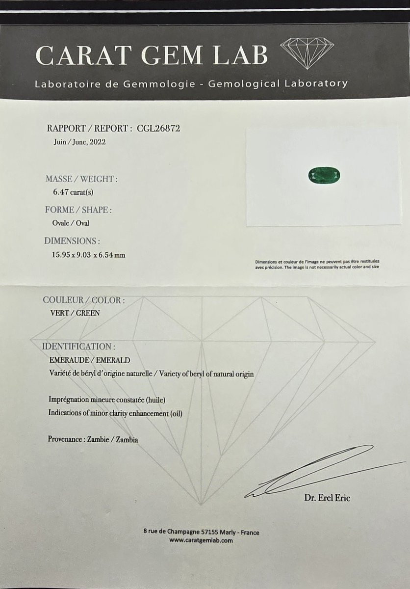 Certified Zambian Emerald And Diamond Ring On Yellow Gold-photo-3