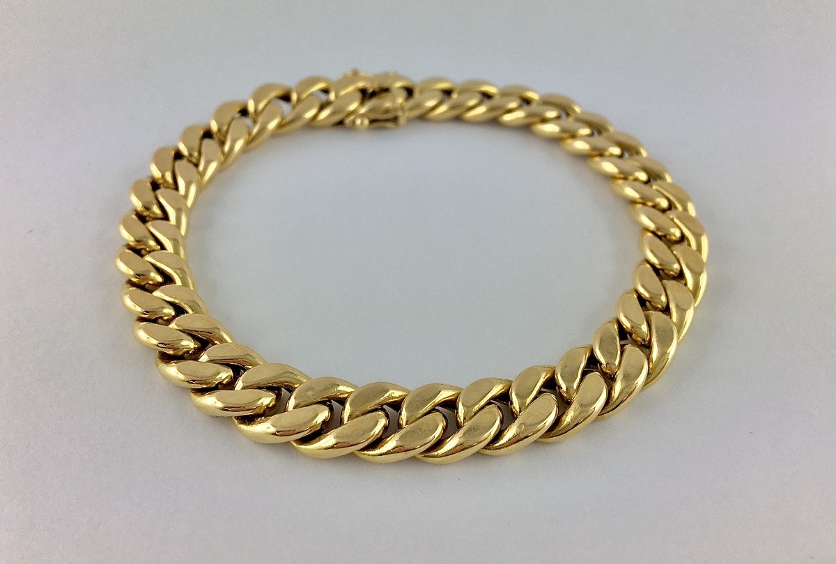 Bracelet Maille Gourmette Rose Gold-photo-2