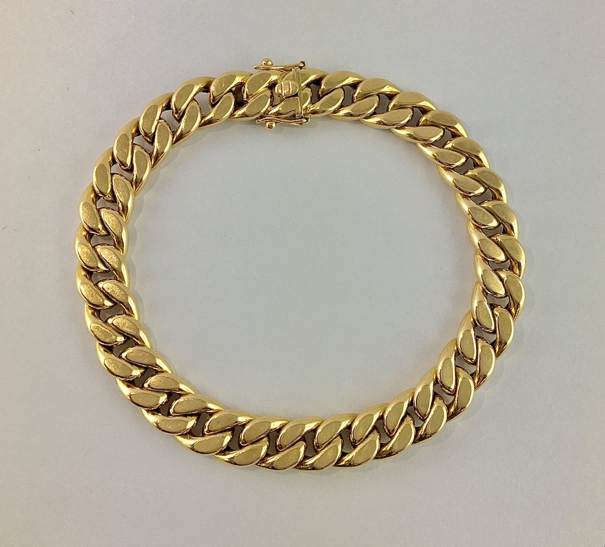 Bracelet Maille Gourmette Rose Gold-photo-3